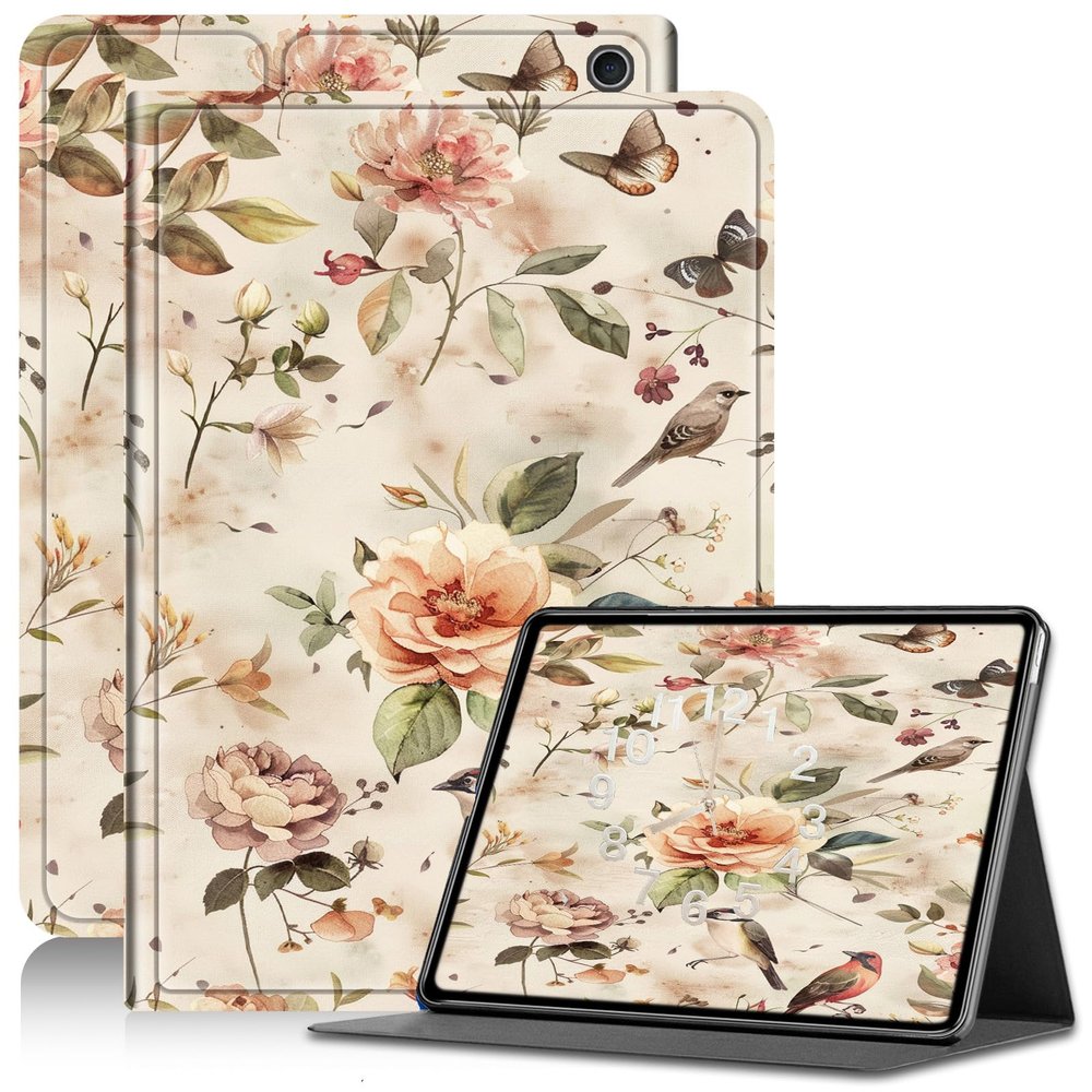 AIRWEE Case for Kindle Fire HD 10/10 Plus (13th/11th 2023/2021 Release), Adjustable Stand Kindle Fire HD 10 Tablet Case 11th generation, with Auto Sleep/Wake Kindle Fire Case 10.1"", Wildflower