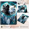 AIRWEE Case for Kindle Fire HD 10/10 Plus (13th/11th 2023/2021 Release), Adjustable Stand Kindle Fire HD 10 Tablet Case 11th Generation, with Auto Sleep/Wake Kindle Fire Case 10.1"", Black White Wolf view 3