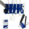 DeskBrick  Patented Non-Slip Steel-Weighted Desk Organizer & Cable Management Gadget, Versatile Cord, Phone & Accessory Holder for Office, Home & Desktop  Best Gift for Men. Blue view 1