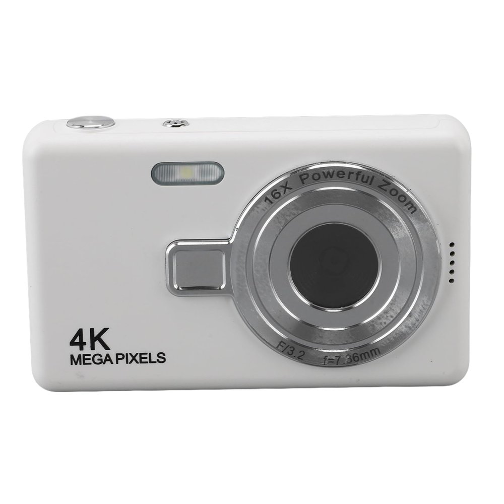 DirectNine Basics Digital Camera, 12MP 1080P 16X Zoom Auto Focus Digital Camera, 2.4in TFT Screen, Portable Compact Camera for Kids Girls Boys Teens Beginners (White), Generice2rz4otndb-12