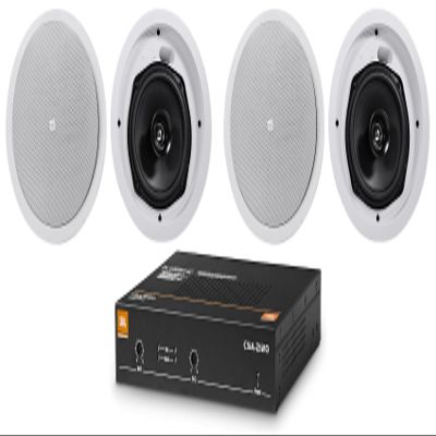 Audiosavings Bundle: JBL CSA 2120 Commercial Amplifier Amp Bundled with (4) JBL Control 26C 6.5" 150 Watt in-Ceiling White Home Theater Speakers 16-ohm (5 Items)
