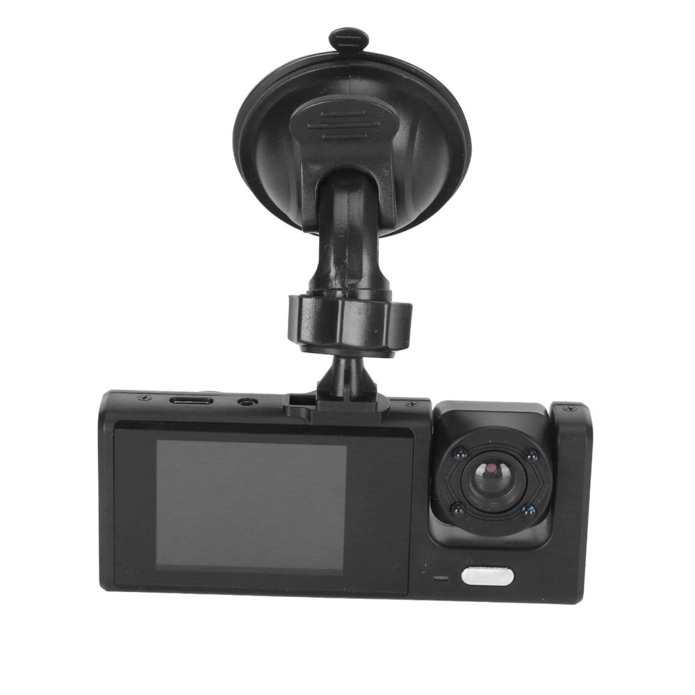 3 Lens Dash Camera Car Driving Recorder with IR Night, 2in LCD Screen, 170 Degree Angle, Automatic Switch, Multifunctional Dashcam for Safer and More Convenient Driving