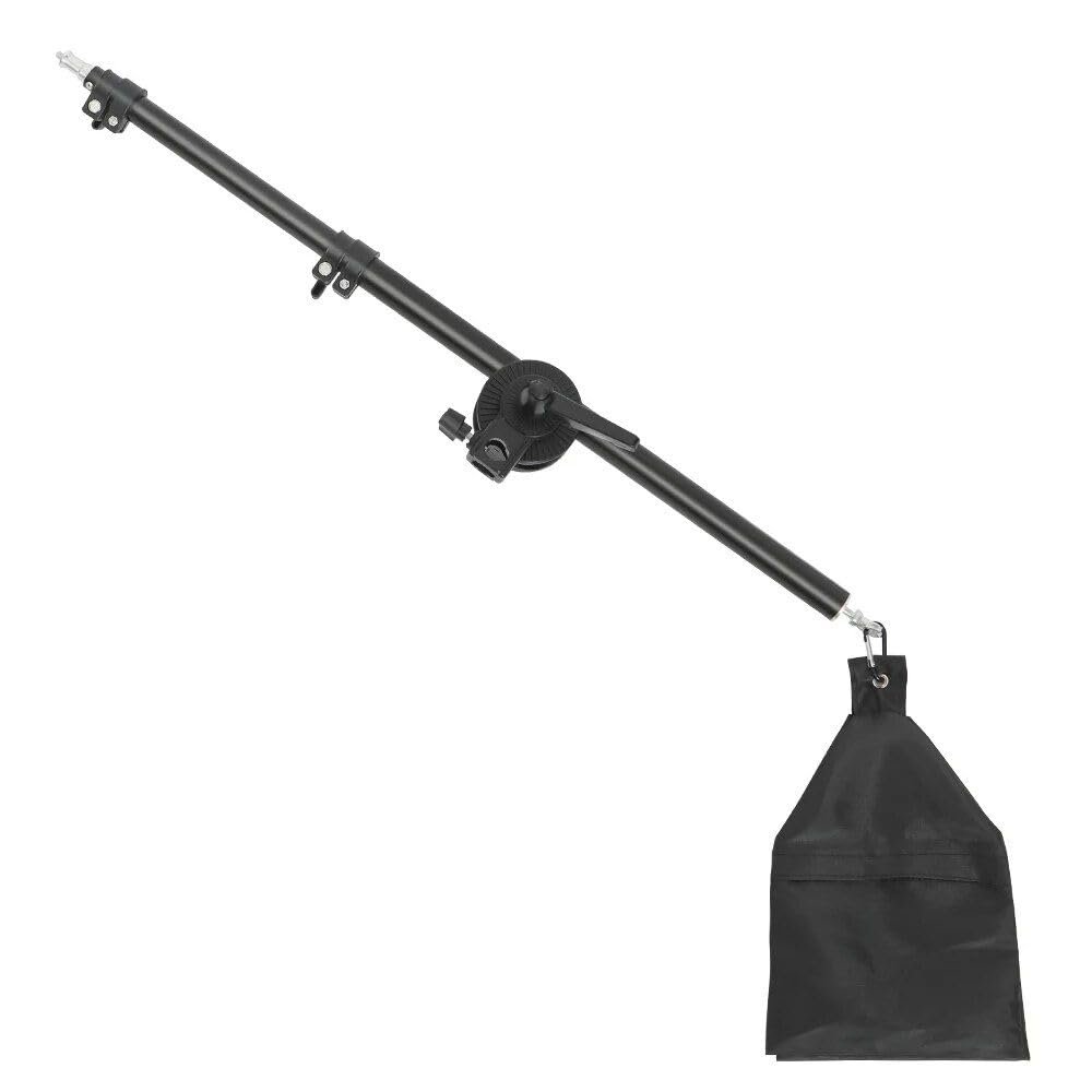 DirectNine Basics Professional Telescopic Boom arm Light Stand with sandbag for Studio Lighting Boom arm, Black