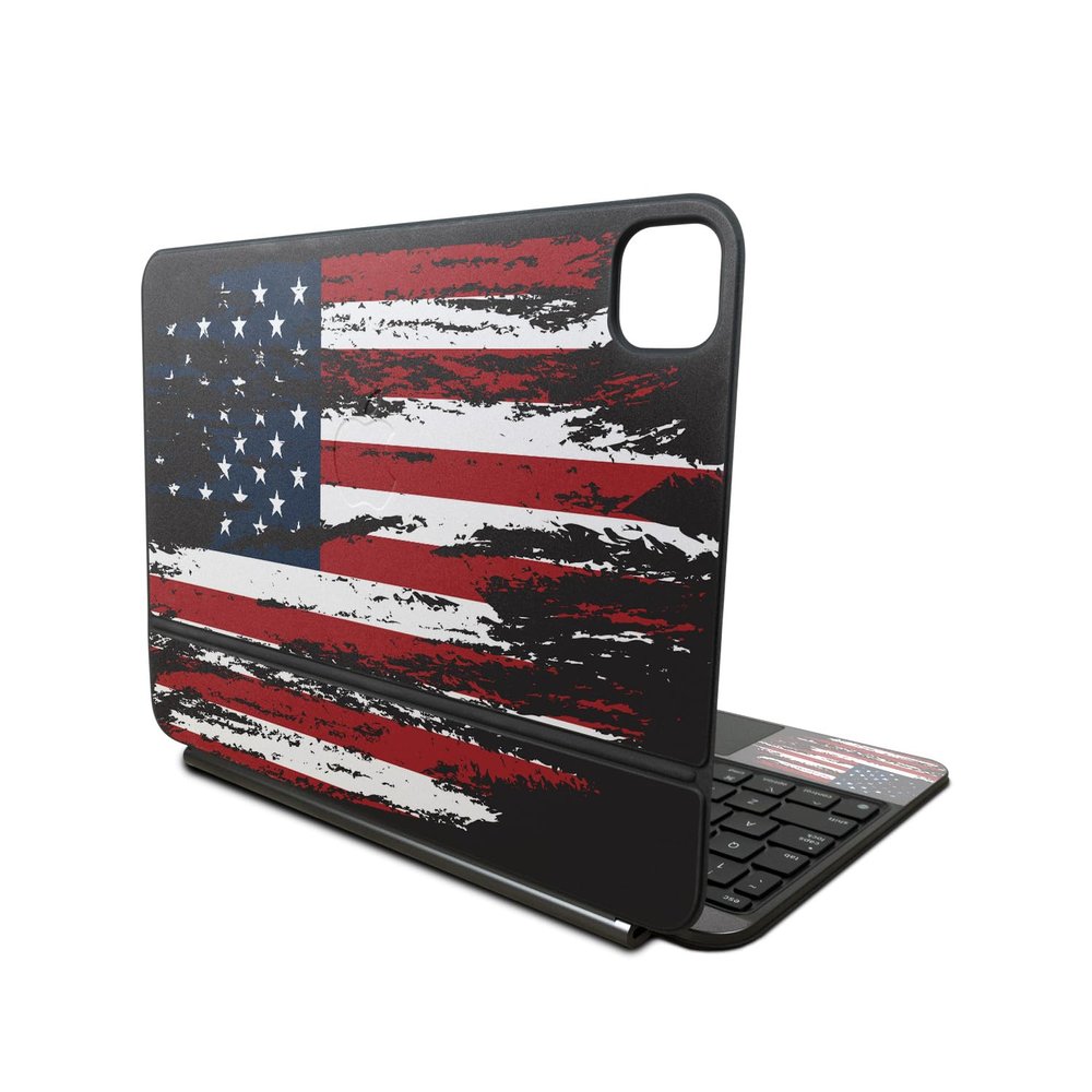 Skin Compatible with Apple Magic Keyboard for iPad Pro 11inch (M4) 2024 - Tattered Flag - Premium 3M Vinyl Protective Wrap Decal Cover - Easy to Apply | Crafted in The USA by MightySkins