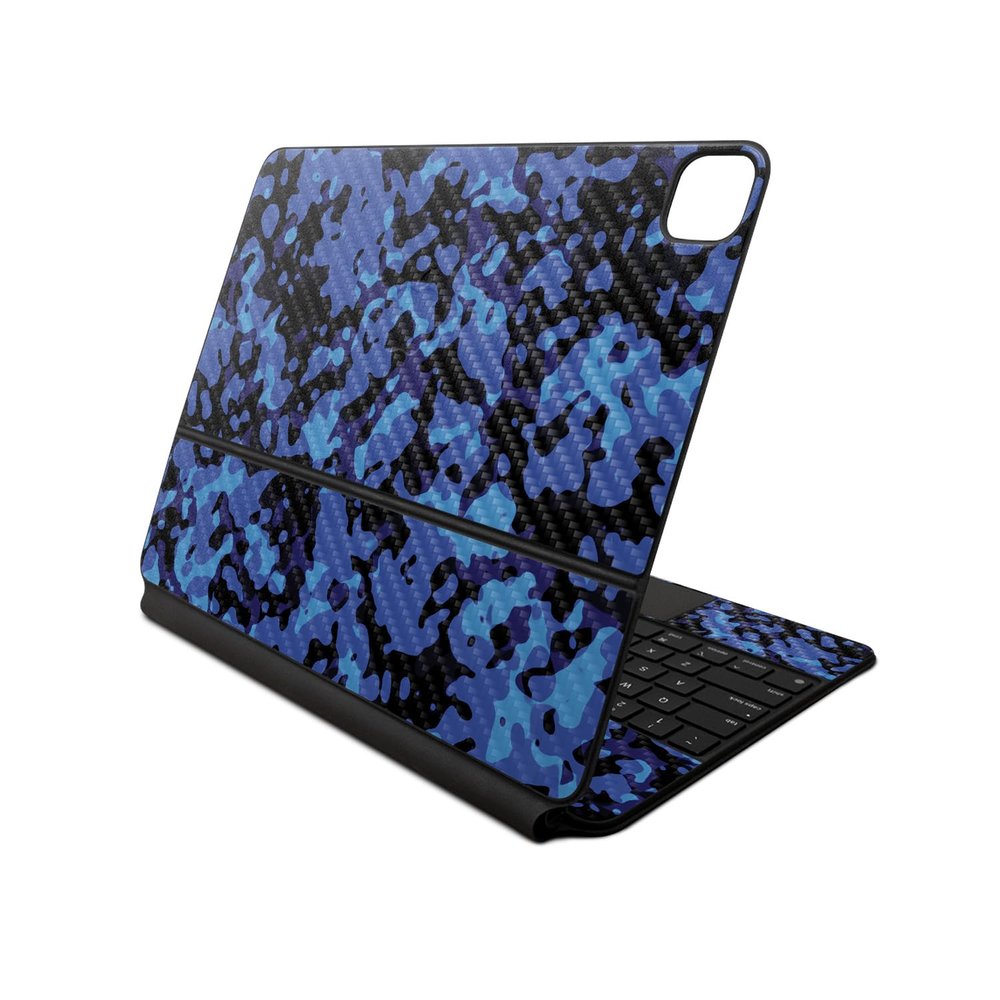 Carbon Fiber Skin Compatible with Apple Magic Keyboard for iPad Air 13-inch (M2) 2024 - Blue Modern Camo - Premium 3M Vinyl Protective Decal Cover - Easy to Apply | Crafted in The USA by MightySkins