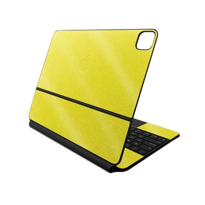 Glossy Glitter Skin Compatible with Apple Magic Keyboard for iPad Air 13-inch (M2) 2024 - Solid Yellow - Premium 3M Vinyl Protective Decal Cover - Easy to Apply | Crafted in The USA by MightySkins