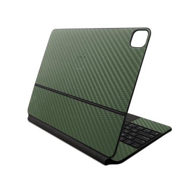 Carbon Fiber Skin Compatible with Apple Magic Keyboard for iPad Air 13-inch (M2) 2024 - Solid Olive - Premium 3M Vinyl Protective Wrap Decal Cover - Easy to Apply | Crafted in The USA by MightySkins