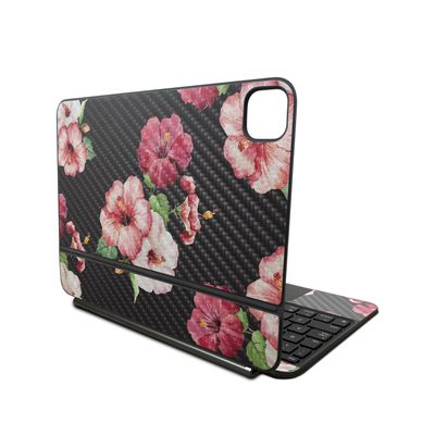 Carbon Fiber Skin Compatible with Apple Magic Keyboard for iPad Pro 11inch (M4) 2024 - Hibiscus - Premium 3M Vinyl Protective Wrap Decal Cover - Easy to Apply | Crafted in The USA by MightySkins
