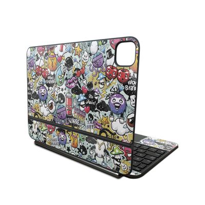 Glossy Glitter Skin Compatible with Apple Magic Keyboard for iPad Pro 11inch (M4) 2024 - Oddballs - Premium 3M Vinyl Protective Wrap Decal Cover - Easy to Apply | Crafted in The USA by MightySkins