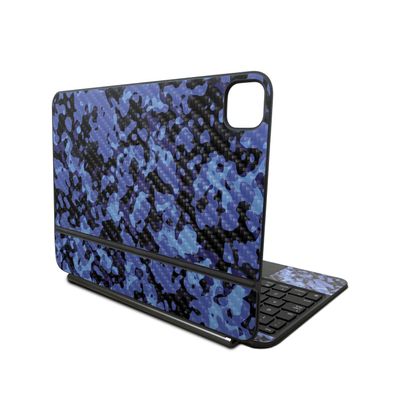 Carbon Fiber Skin Compatible with Apple Magic Keyboard for iPad Pro 11inch (M4) 2024 - Blue Modern Camo - Premium 3M Vinyl Protective Decal Cover - Easy to Apply | Crafted in The USA by MightySkins