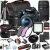 Canon EOS Rebel T7 Camera Bundle W/ 18-55mm, 75-300mm Lenses with 128GB Extreme Speed Card, LED Video Light, Camera Case, Tripod,Spare Battery, Filter Kit, and More (Essential DSLR Kit) (Renewed) view 1