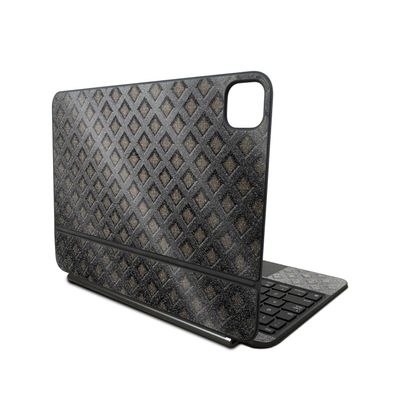 Glossy Glitter Skin Compatible with Apple Magic Keyboard for iPad Pro 11inch (M4) 2024 - Black Wall - Premium 3M Vinyl Protective Wrap Decal Cover - Easy to Apply | Crafted in The USA by MightySkins