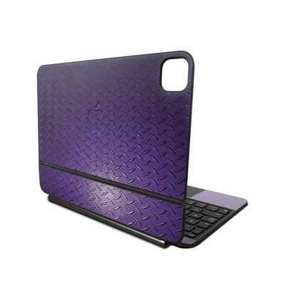 Skin Compatible with Apple Magic Keyboard for iPad Pro 11inch (M4) 2024 - Purple Diamond Plate - Premium 3M Vinyl Protective Wrap Decal Cover - Easy to Apply | Crafted in The USA by MightySkins