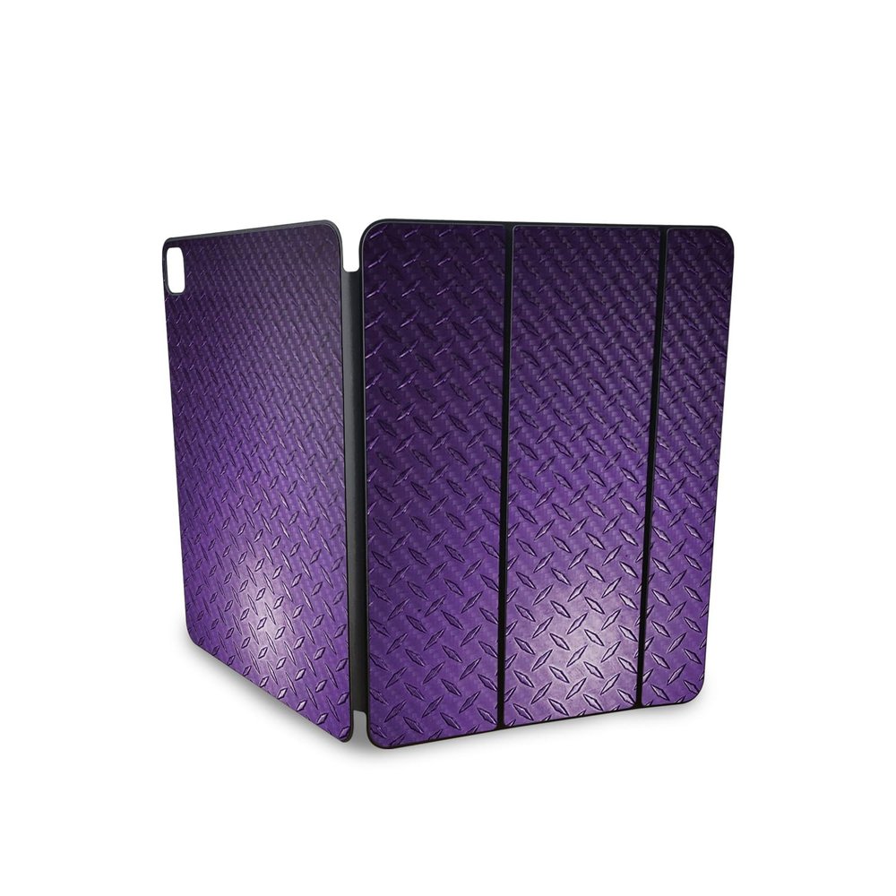 Carbon Fiber Skin Compatible with Apple Smart Folio for iPad Pro 13-inch (M4/M5) 2025 - Purple Diamond Plate - 3M Vinyl Protective Decal Cover - Easy to Apply | Crafted in The USA by MightySkins