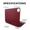 Carbon Fiber Skin Compatible with Apple Magic Keyboard for iPad Pro 11inch (M4) 2024 - Solid Burgundy - Premium 3M Vinyl Protective Decal Cover - Easy to Apply | Crafted in The USA by MightySkins view 2