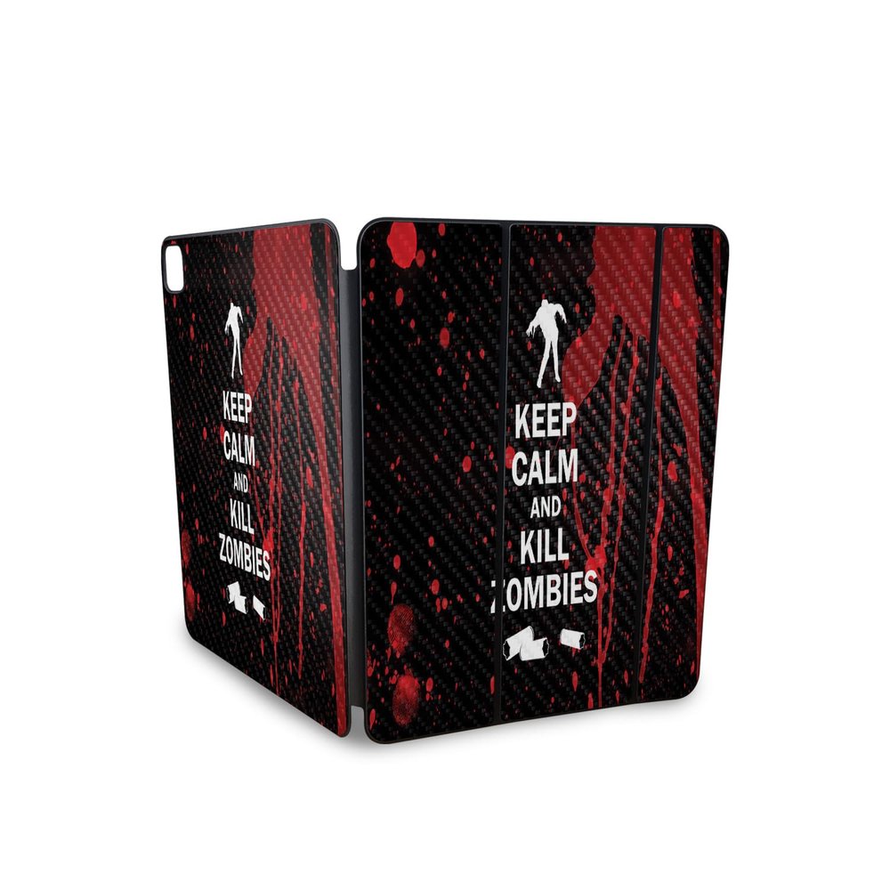 Carbon Fiber Skin Compatible with Apple Smart Folio for iPad Pro 13-inch (M4/M5) 2025 - Kill Zombies - Premium 3M Vinyl Protective Wrap Decal Cover - Easy to Apply | Crafted in The USA by MightySkins