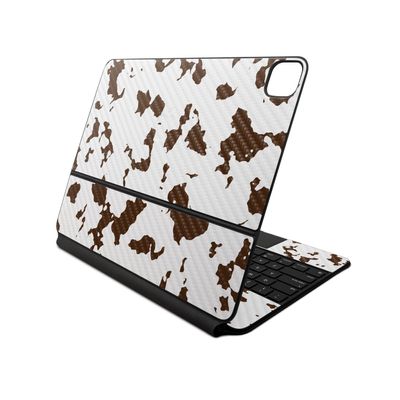 Carbon Fiber Skin Compatible with Apple Magic Keyboard for iPad Air 13-inch (M2) 2024 - Brown Cow - Premium 3M Vinyl Protective Wrap Decal Cover - Easy to Apply | Crafted in The USA by MightySkins