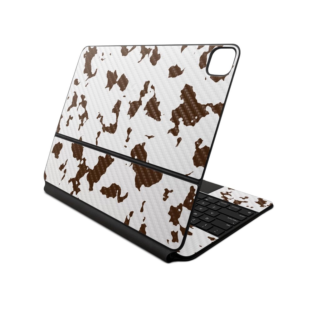 Carbon Fiber Skin Compatible with Apple Magic Keyboard for iPad Air 13-inch (M2) 2024 - Brown Cow - Premium 3M Vinyl Protective Wrap Decal Cover - Easy to Apply | Crafted in The USA by MightySkins