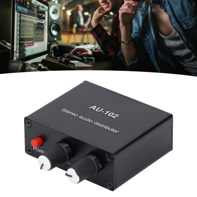 2 Way Active Sound Distributor Mini Amp 3.5mm Interface, Independent Volume Control with NJM4556A Chip for Clear Sound