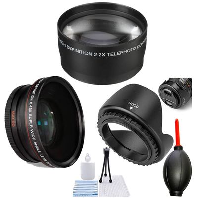 46MM Wide Angle Lens with Macro + 2.2X Telephoto Lens+ Lens Hood, for Sigma 19mm f/2.8 DN Lens, Sigma 30mm f/2.8 DN Lens