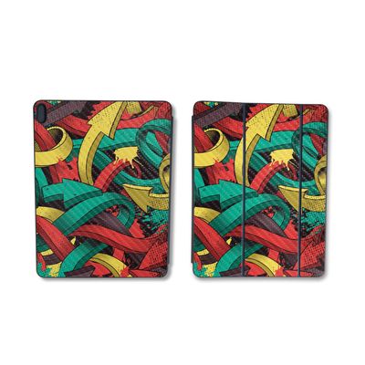 Carbon Fiber Skin Compatible with Apple Smart Folio for iPad Pro 11-inch (M2) 2024 - Triadic Arrows - Premium 3M Vinyl Protective Wrap Decal Cover - Easy to Apply | Crafted in The USA by MightySkins