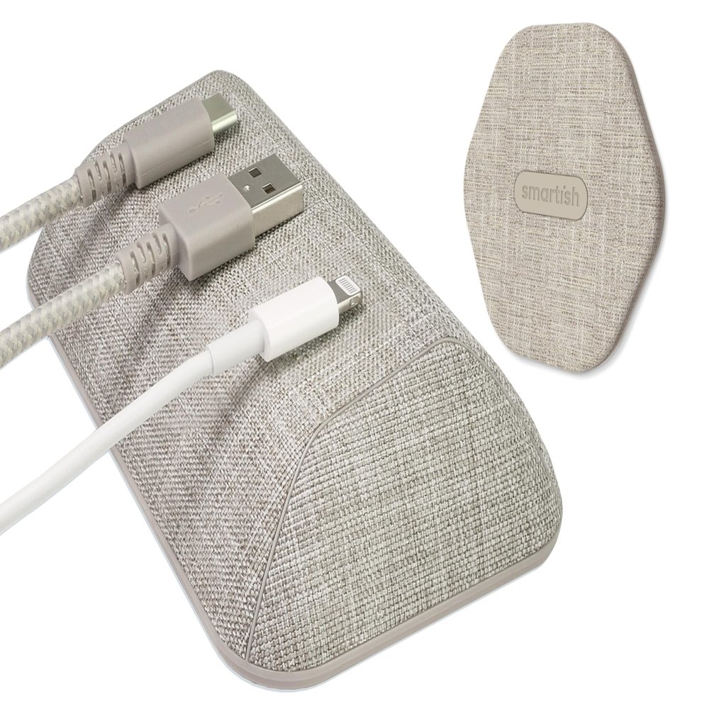 Smartish Bigger Cable Wrangler + MagSafe Mountaineer Wall Mount Bundle - Stick on Adhesive Phone Holder with Extra Strength Magnet for Apple MagSafe Accessories - Lightly Toasted Beige
