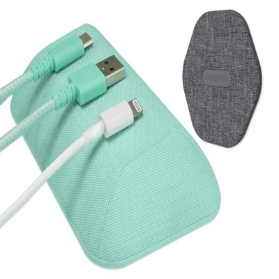 Smartish Bigger Cable Wrangler + MagSafe Mountaineer Wall Mount Bundle - Stick on Adhesive Phone Holder with Extra Strength Magnet for Apple MagSafe Accessories - Teal me More