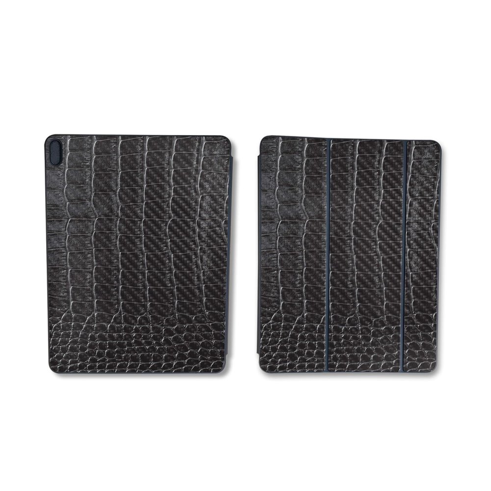 Carbon Fiber Skin Compatible with Apple Smart Folio for iPad Air 11-inch (M2) 2024 - Black Gator Skin - Premium 3M Vinyl Protective Decal Cover - Easy to Apply | Crafted in The USA by MightySkins