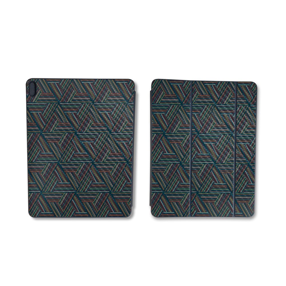 Carbon Fiber Skin Compatible with Apple Smart Folio for iPad Air 11-inch (M2) 2024 - Triangle Stripes - Premium 3M Vinyl Protective Decal Cover - Easy to Apply | Crafted in The USA by MightySkins
