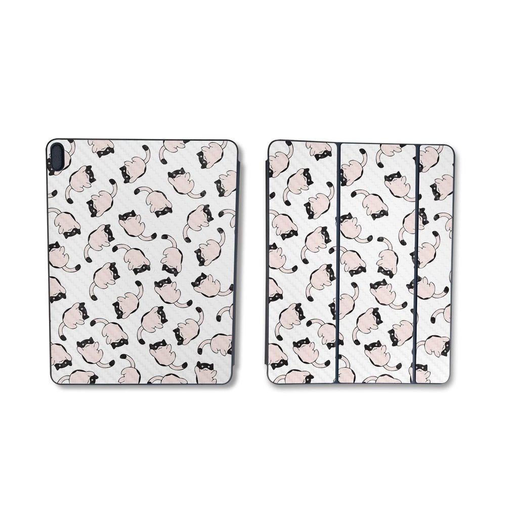 Carbon Fiber Skin Compatible with Apple Smart Folio for iPad Pro 11-inch (M2) 2024 - Raining Cats - Premium 3M Vinyl Protective Wrap Decal Cover - Easy to Apply | Crafted in The USA by MightySkins
