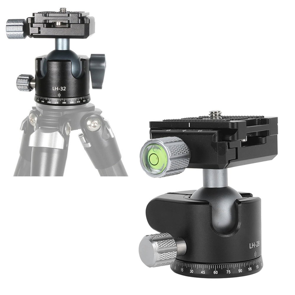 for Ball Head, Tripod for Ball Head 360 Degrees Panoramic Aluminium Alloy, 6KG 13.2lb Load with Universal Quick Release Plate, 3/8in Thread Mount Tripod Head