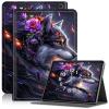 Amazon Fire 7 Tablet Case (12th Gen, 2022) - Slim PU Leather Folding Stand with Auto Sleep/Wake Feature, Black Purple Wolf view 1