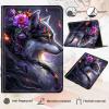 Amazon Fire 7 Tablet Case (12th Gen, 2022) - Slim PU Leather Folding Stand with Auto Sleep/Wake Feature, Black Purple Wolf view 3