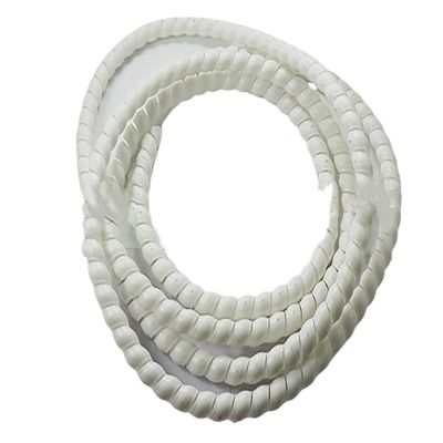 ELLANA Spiral Protector 2 Meter Pipe Wire Protective Sleeve 8mm 10mm 12mm 14mm 16mm Spiral Wrap Sleeving Tube Flame Retardant Cable Sleeves Band Winding Wraps Cable(White,10mm Inside Diameter)