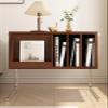 CD Record Storage Rack Simple European solid wood storage cabinet suspended side cabinet record cabinet pine bookcase storage rack simple bedside table living room side table Record Stand(D) view 3