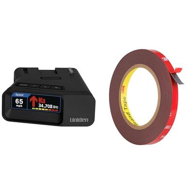 Uniden R7 Radar Detector Bundle with 33ft Double Sided Heavy Duty Waterproof Mounting Tape for LED Strip Lights Automotive Home Office Decor Outdoor