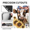 Amazon Fire 7 Tablet Case (12th Gen, 2022) - Slim PU Leather Folding Stand with Auto Sleep/Wake - American Flag view 2