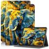 Amazon Fire 7 Tablet Case (12th Gen, 2022) - Slim PU Leather Folding Stand with Auto Sleep/Wake Feature - Elephant Sunflowers view 1