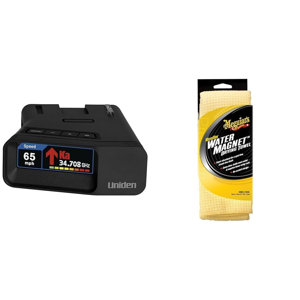 Uniden R7 Extreme Long Range Radar Detector Bundle with Meguiar's Water Magnet Microfiber Drying Towel