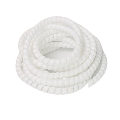 Spiral Protector 5 Meters Cable Protection Sleeve Wear Resistant Spiral Tube Pipe Protector Wire Organizer Plastic Spiral Line Wrap Winding Wraps Cable(White,28mm Inside Diameter)