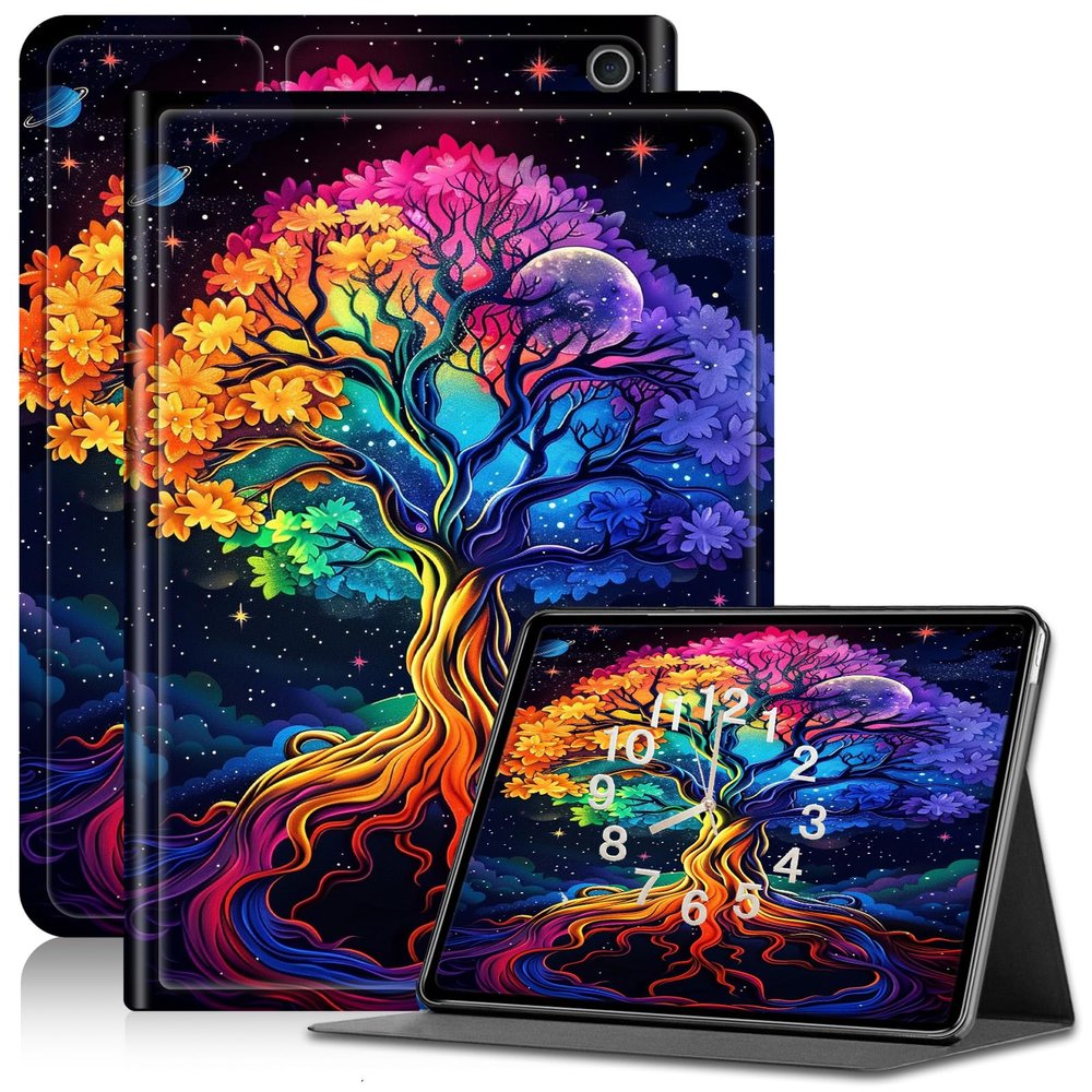 Amazon Fire 7 Tablet Case (12th Gen, 2022) - Slim PU Leather Folding Stand with Auto Sleep/Wake - Tree of Life