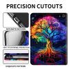 Amazon Fire 7 Tablet Case (12th Gen, 2022) - Slim PU Leather Folding Stand with Auto Sleep/Wake - Tree of Life view 2