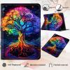 Amazon Fire 7 Tablet Case (12th Gen, 2022) - Slim PU Leather Folding Stand with Auto Sleep/Wake - Tree of Life view 3