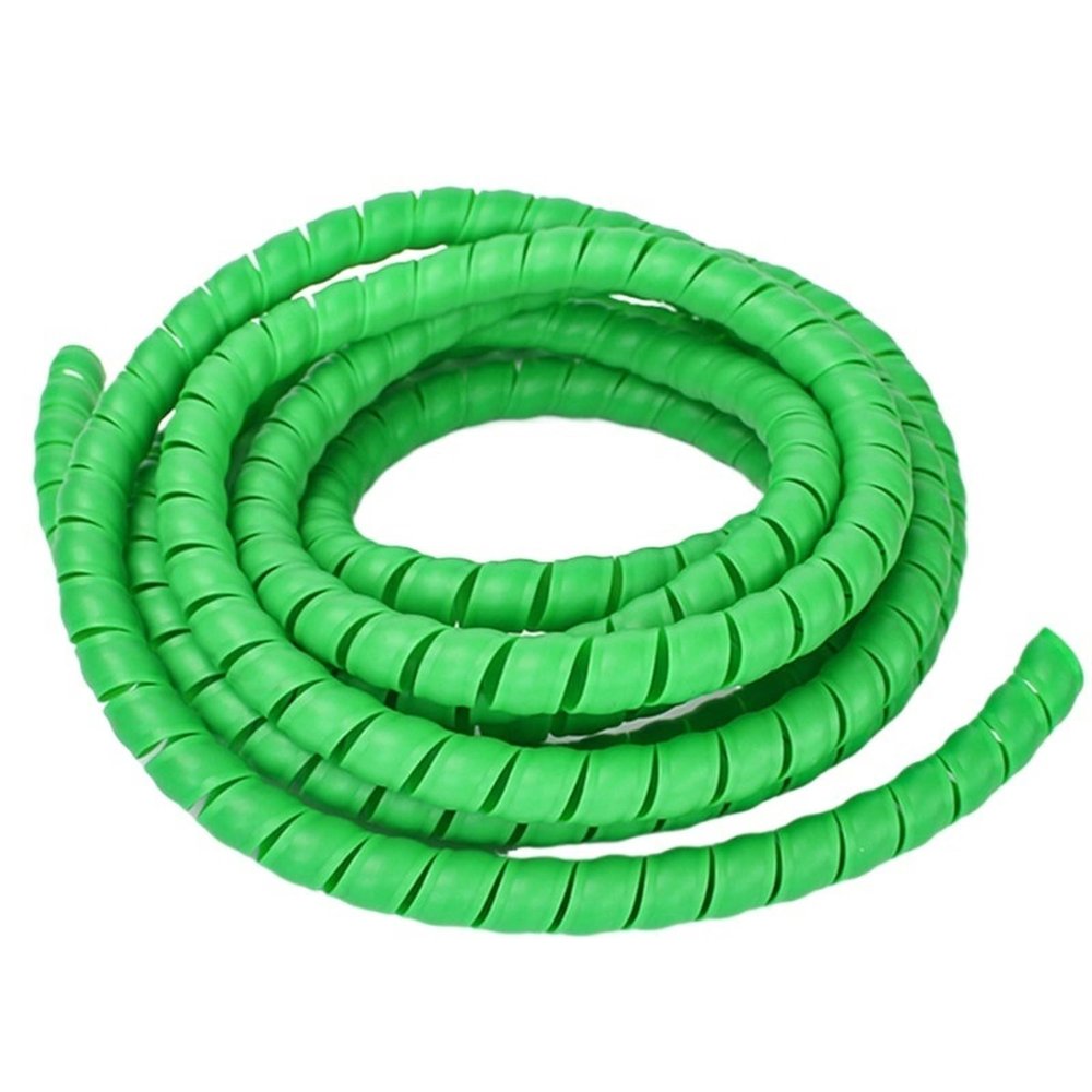ELLANA Spiral Protector 5 Meters Cable Protection Sleeve Wear Resistant Spiral Tube Pipe Protector Wire Organizer Plastic Spiral Line Wrap Winding Wraps Cable(Green,8mm Inside Diameter)