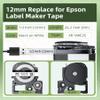 Aonomi LK-4WBN SS12KW Label Tape Replace for Epson Label Maker Tape LC-4WBN LC 4WBN9 12mm 1/2" Black on White 0.47" Compatible with Epson LabelWorks LW300 LW400 LW500 Label Maker, 6-Pack view 2