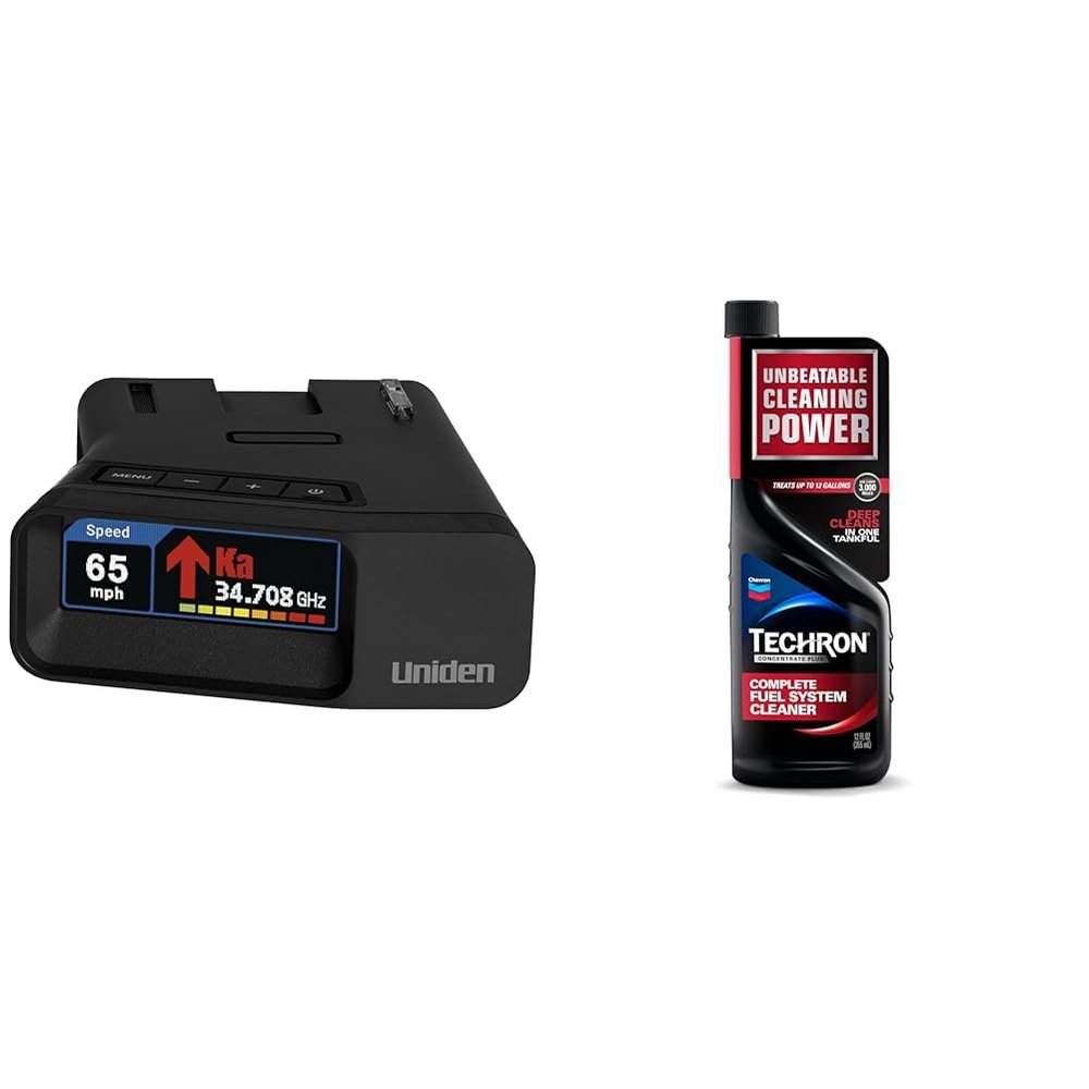 Uniden R7 Radar Detector & Chevron Fuel System Cleaner 20oz
