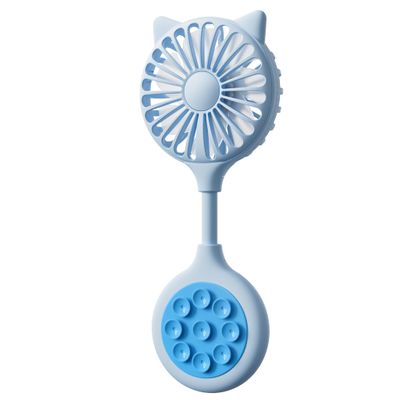 FUFUYING Creative Suction Cup Install Small Fan Lazy Outdoor Home USB Rechargeable Desktop Mini Portable Small Fan for Gift,Blue