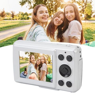 2.4in Digital Camera, 16MP Compact Camera, 16X Digital Zoom 1080P Auto Focus Multi Digital Camera for Photography Video for Kids Teens Adults (Silver Gray)
