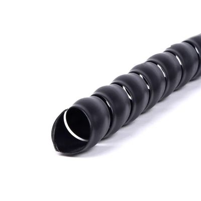 Spiral Protector Flexible Spiral Wrap Winding Cable Protector Line 8mm 10mm 16mm 22mm 28mm Cable Sleeve Cover Tube Wire Organizer Pipe Protection Wraps Cable(Black,ID 28mm 5 Meters)