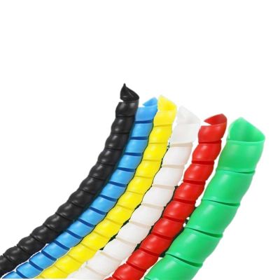 Spiral Protector 1 Meter Wire Tube Wrap Spiral Winding Colorful Pipe Cover Protector Line Protection Spiral Wrap Cable Wire Cable Organizer Sleeve Wraps Cable(ID 8mm Blue)